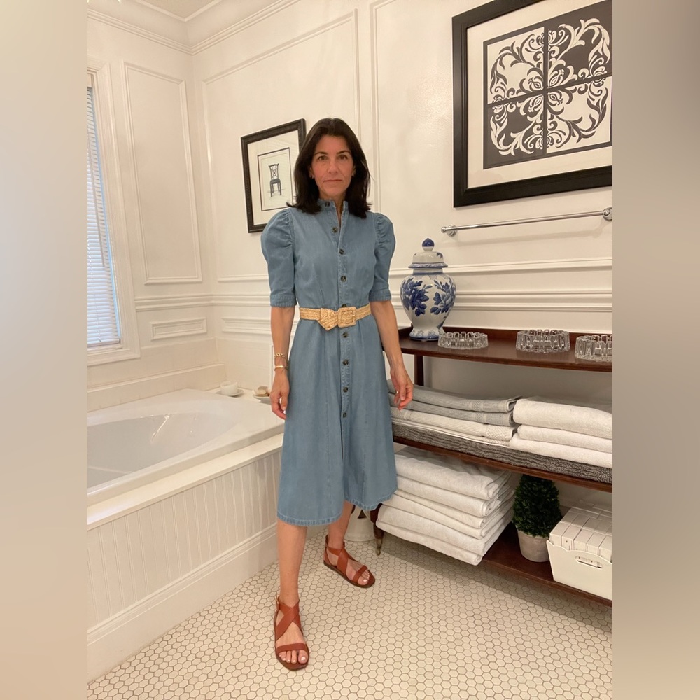 Who What Wear Light Blue Denim Dress with Self Belt